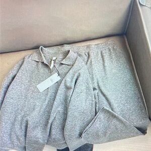 ALO Yoga Gray Crewneck Sweater Set Size S